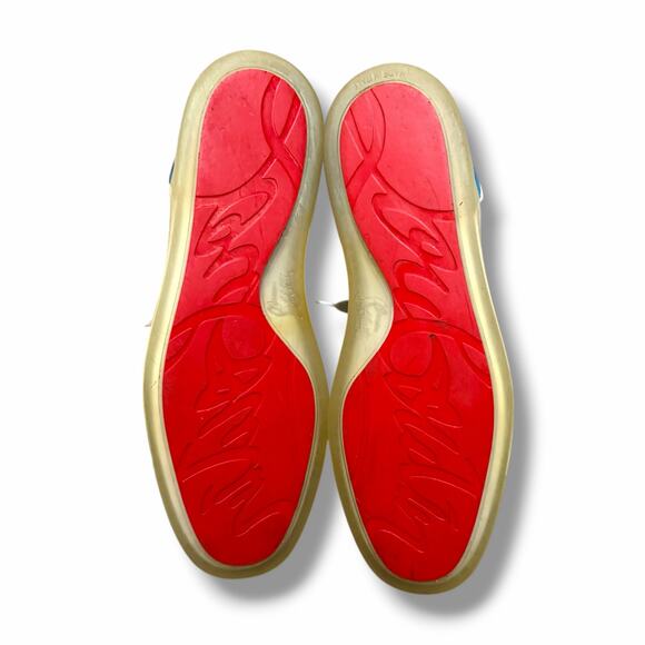 Christian Louboutin Louis Junior Spikes ‘White/Blue’ Sneakers | Size 43(10US)